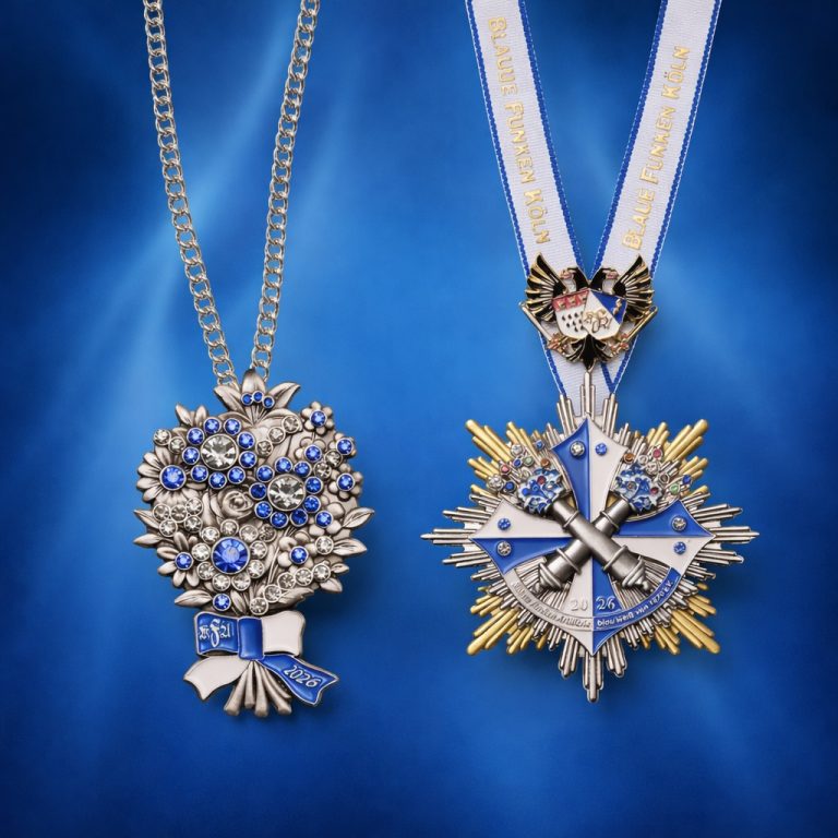 Bild der Sessionsorden für Damen und Herren der Blauen Funken